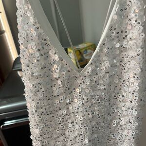 Lulu's White Sequin Mini Dress